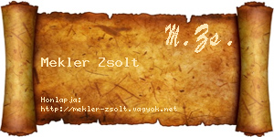 Mekler Zsolt névjegykártya